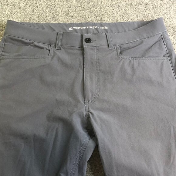 Western Rise Pants Mens 33x32 Gray Evolution Performance Hiking Stretch Tech - Picture 1 of 11